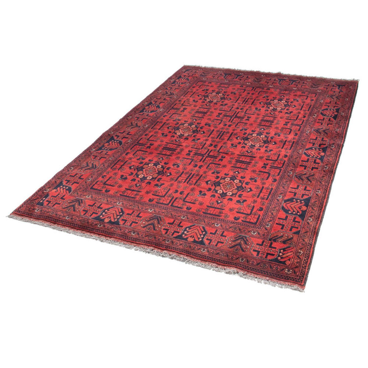 Afghan Rug - Kunduz - 190 x 130 cm - red