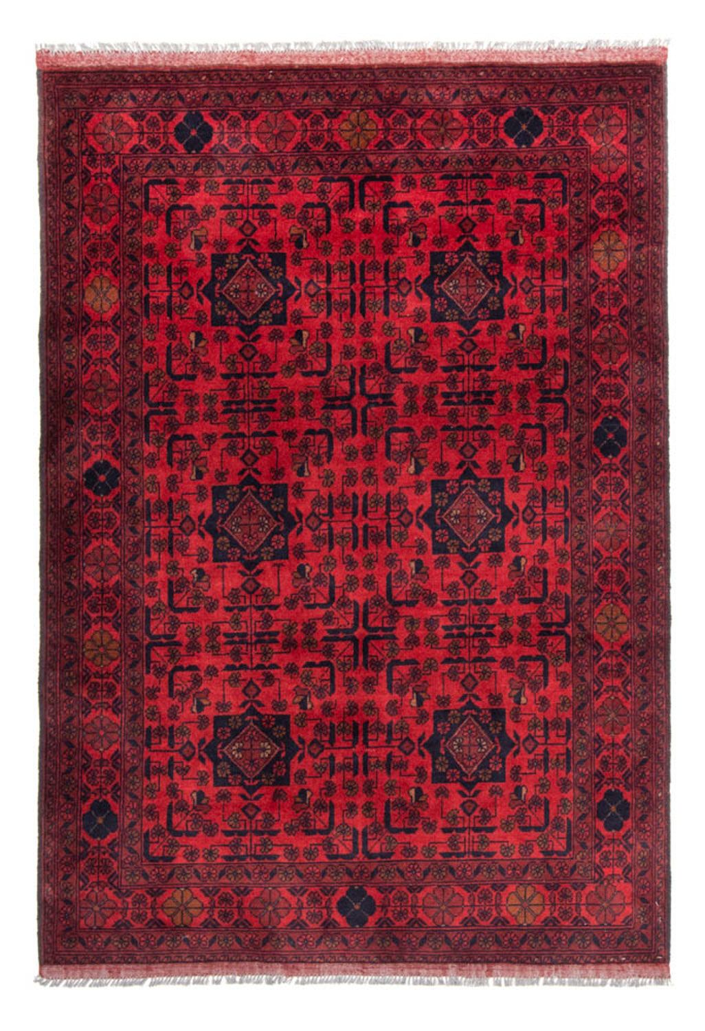Afghan Rug - Kunduz - 190 x 128 cm - red
