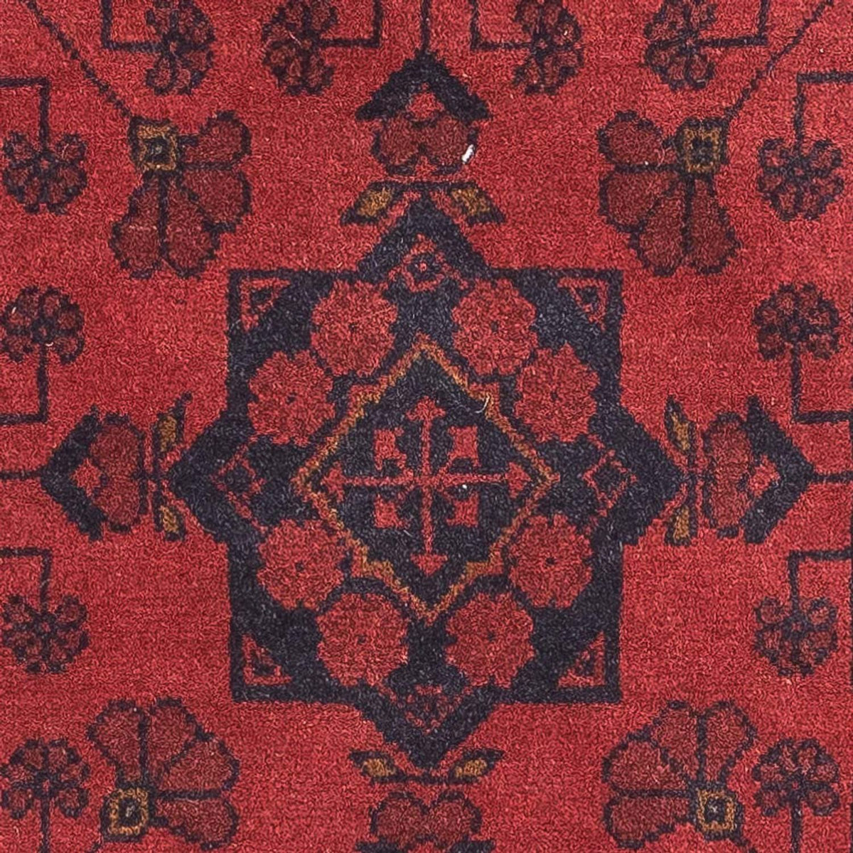 Runner Afghan Rug - Kunduz - 190 x 83 cm - dark red