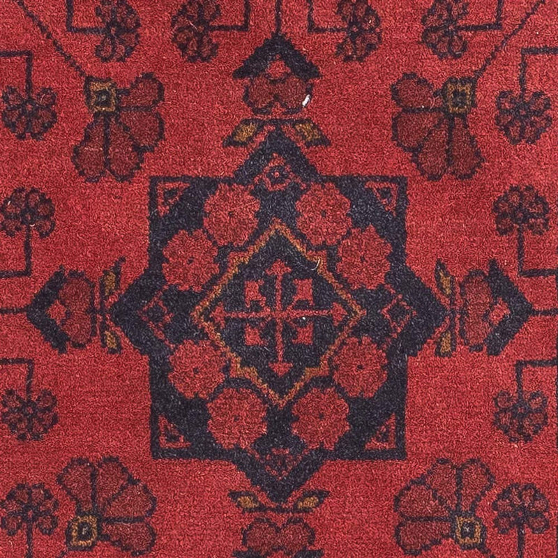 Runner Afghan Rug - Kunduz - 190 x 83 cm - dark red