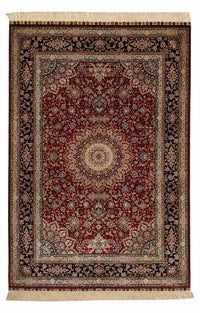 Silk Rug - Chinese Silk - 183 x 122 cm - dark red