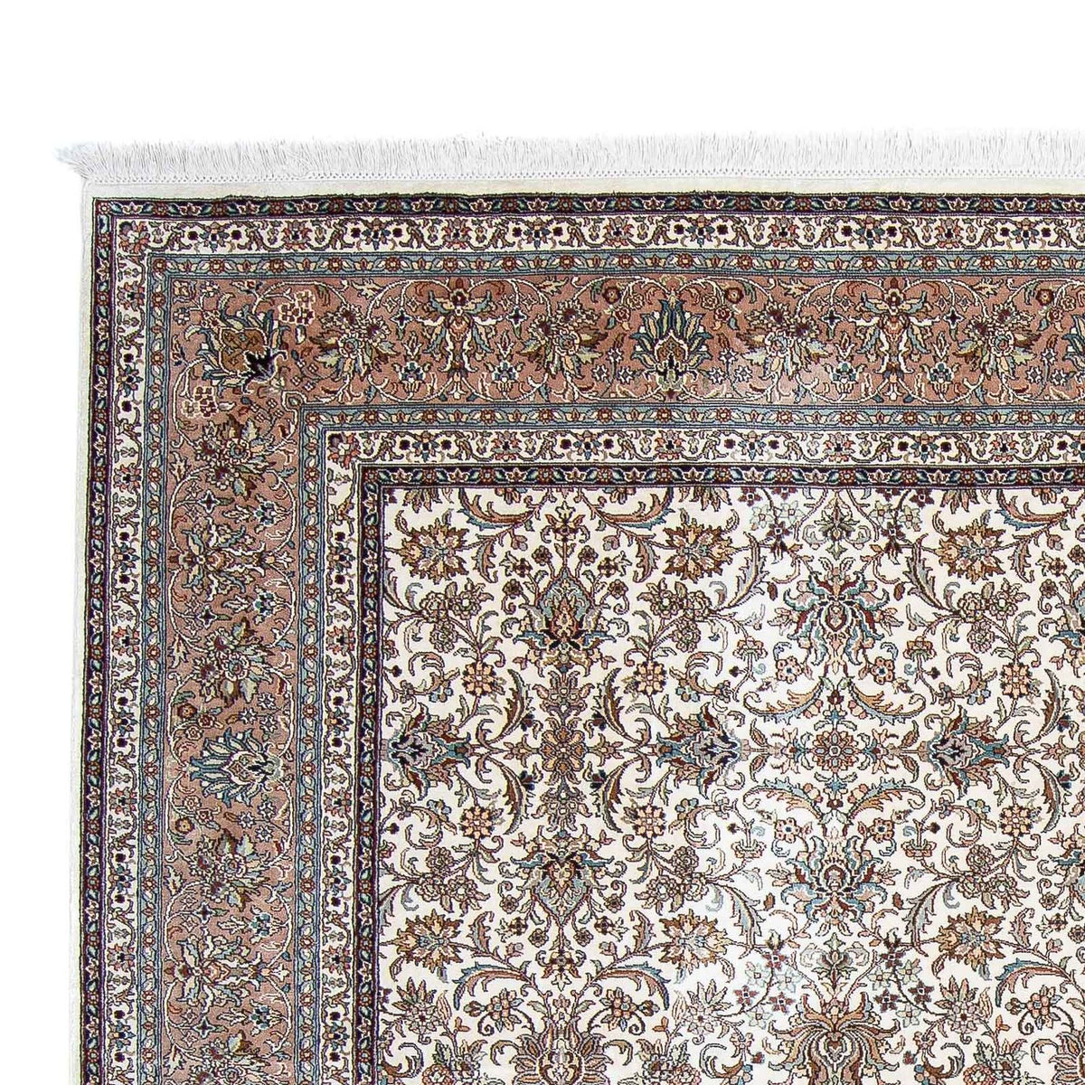 Silk Rug - Kashmir Silk square  - 246 x 243 cm - beige