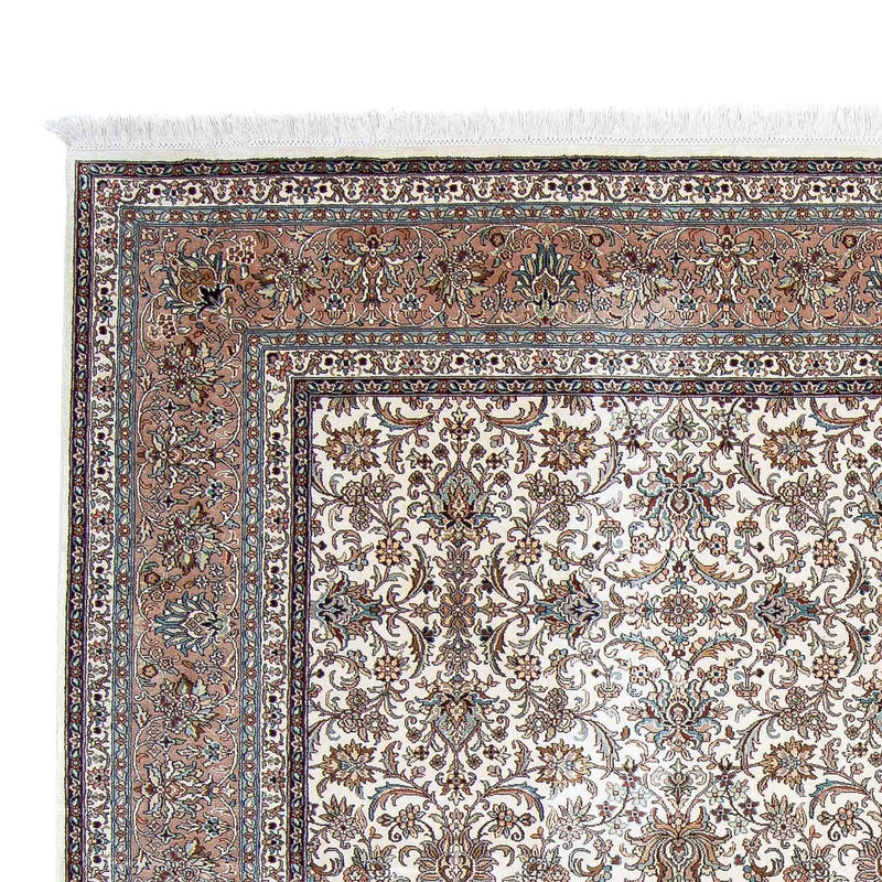 Silk Rug - Kashmir Silk square  - 246 x 243 cm - beige