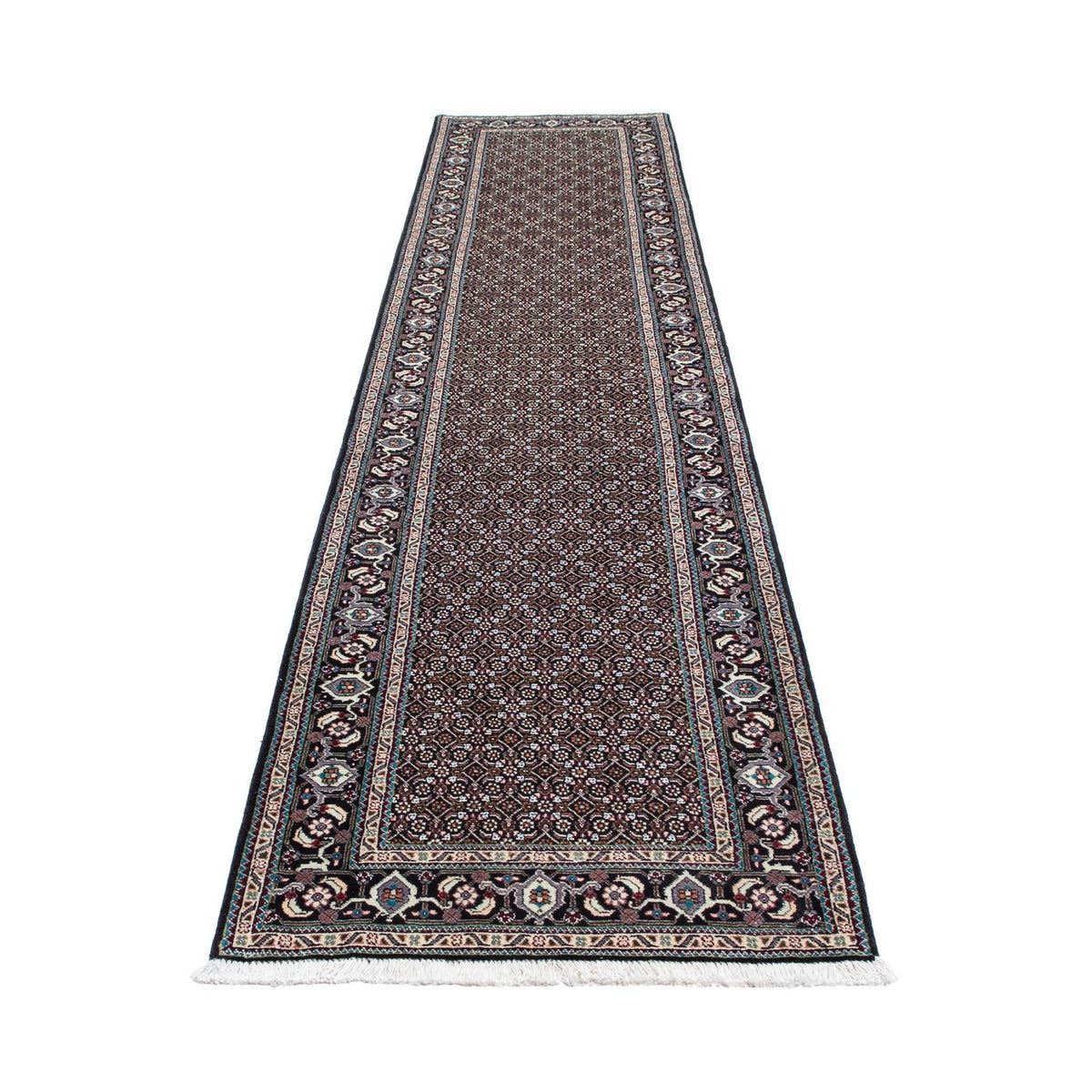 Runner Perser Rug - Tabriz - 388 x 77 cm - grey
