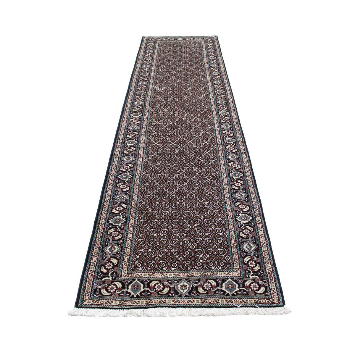 Runner Perser Rug - Tabriz - 390 x 74 cm - grey