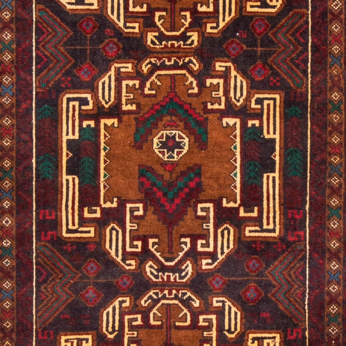 Runner Belutsch Rug - 209 x 111 cm - dark red