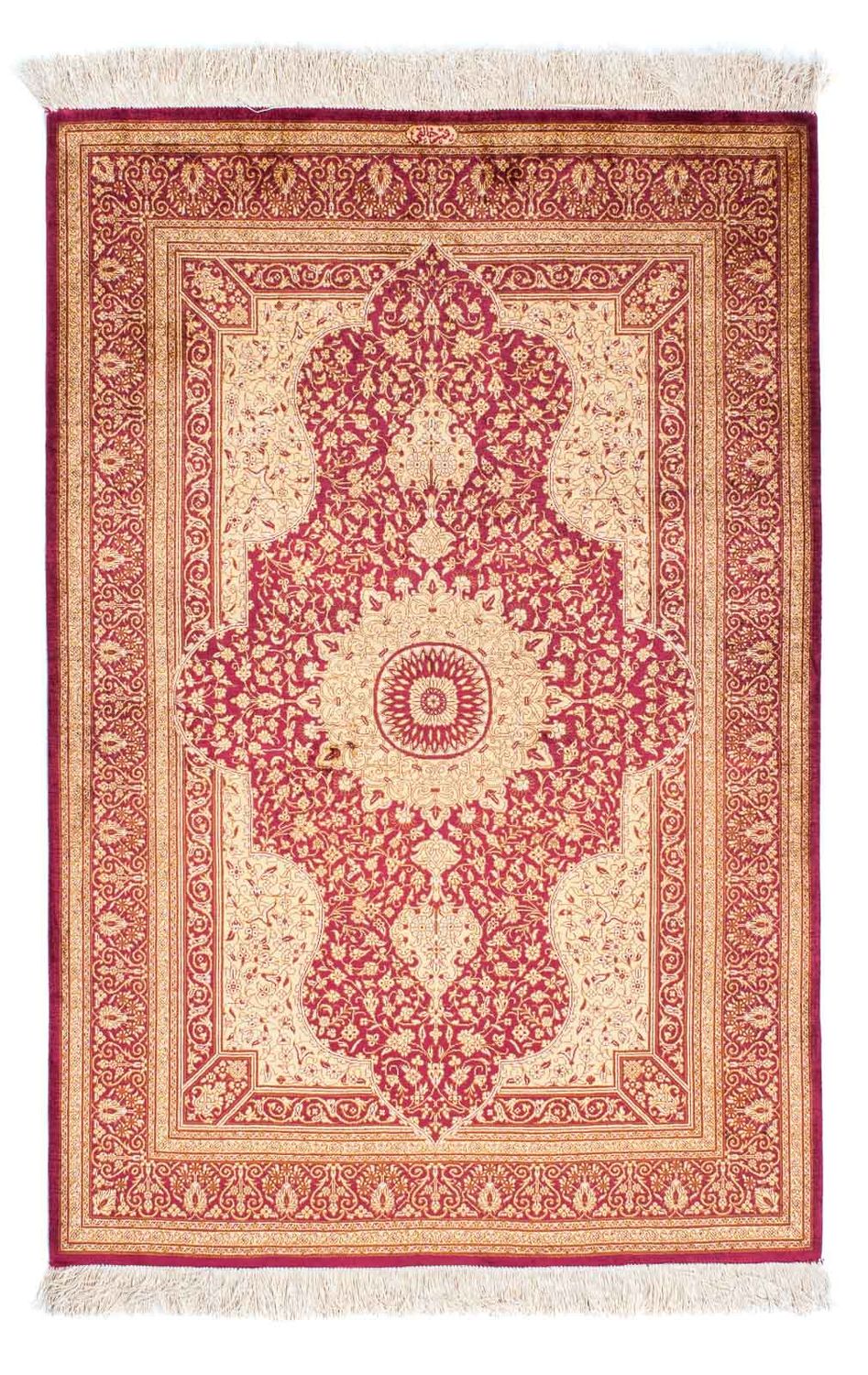 Perser Rug - Ghom - 143 x 95 cm - dark red