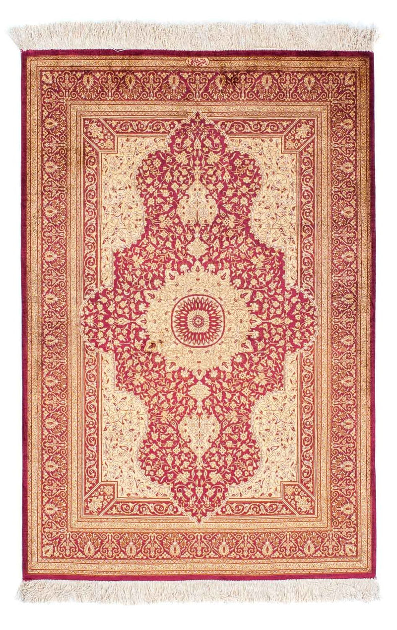 Perser Rug - Ghom - 143 x 95 cm - dark red