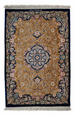 Perser Rug - Ghom - 91 x 62 cm - dark blue