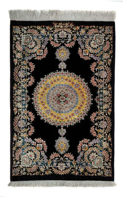 Perser Rug - Ghom - 89 x 59 cm - dark blue