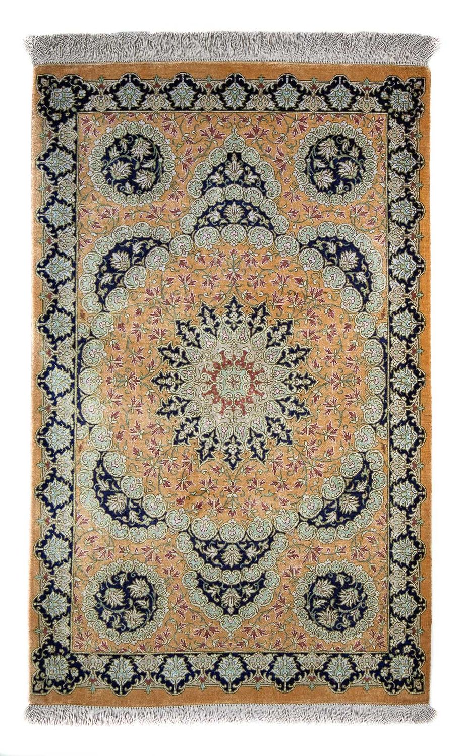 Perser Rug - Ghom - 93 x 59 cm - mustard yellow