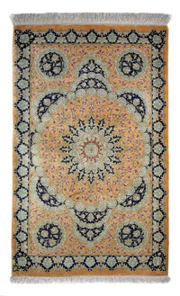 Perser Rug - Ghom - 93 x 59 cm - mustard yellow