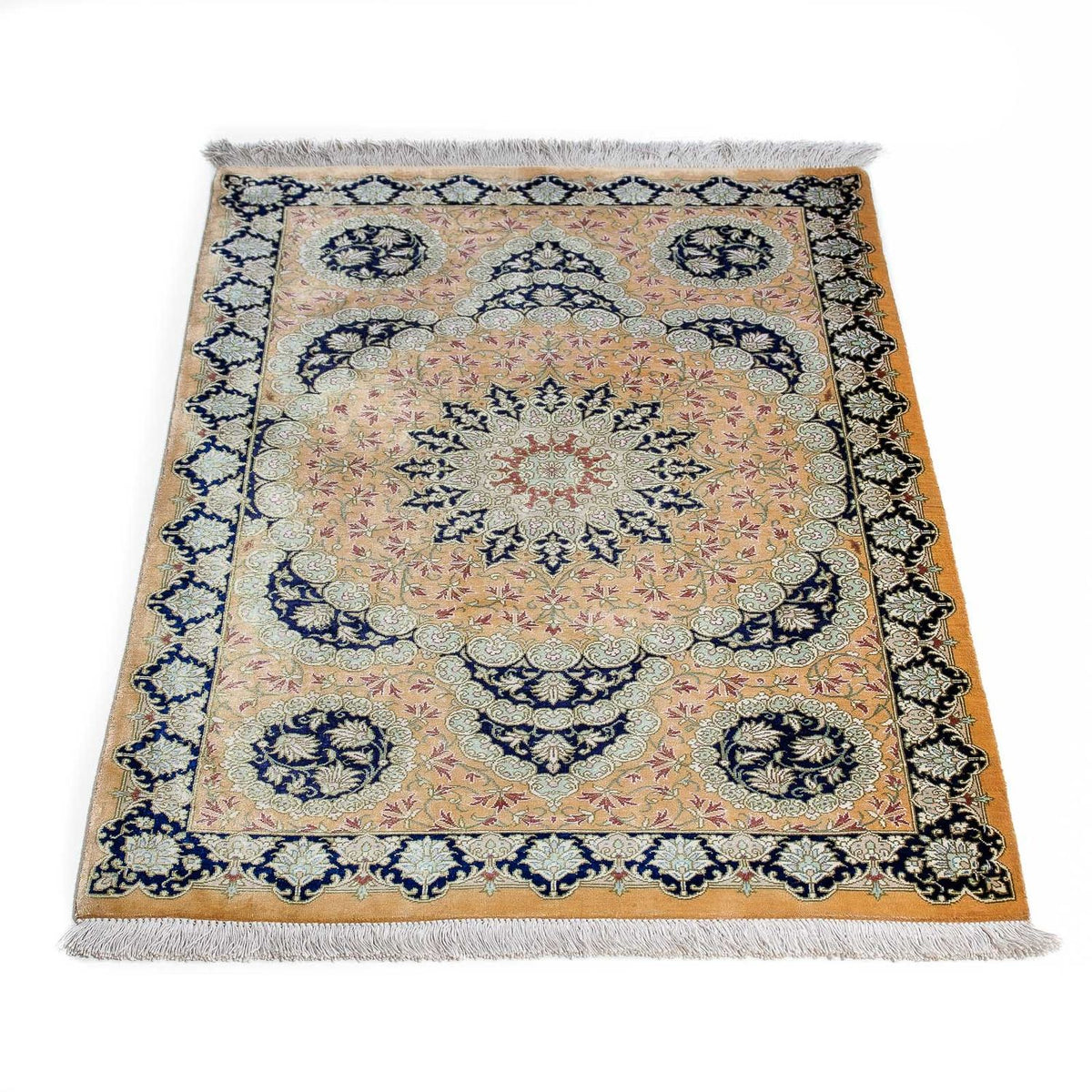 Perser Rug - Ghom - 93 x 59 cm - mustard yellow