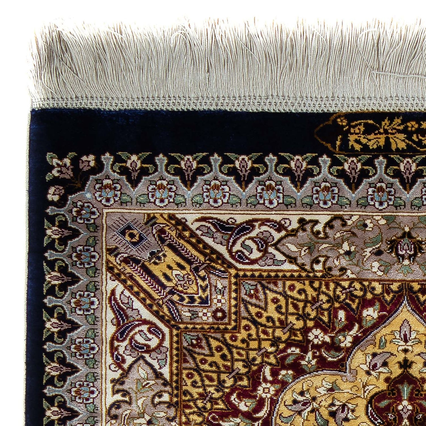 Qom Rug 87x59cm - Persian Rugs
