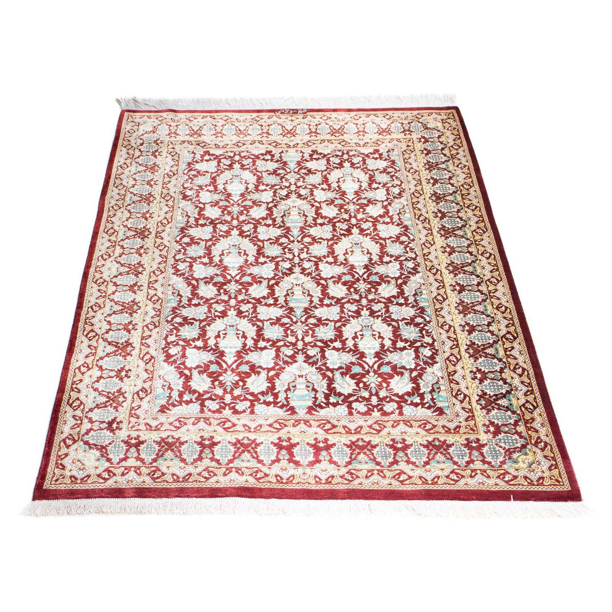 Perser Rug - Ghom - 119 x 76 cm - dark red