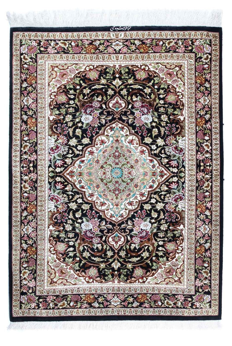 Perser Rug - Ghom - 114 x 80 cm - dark blue