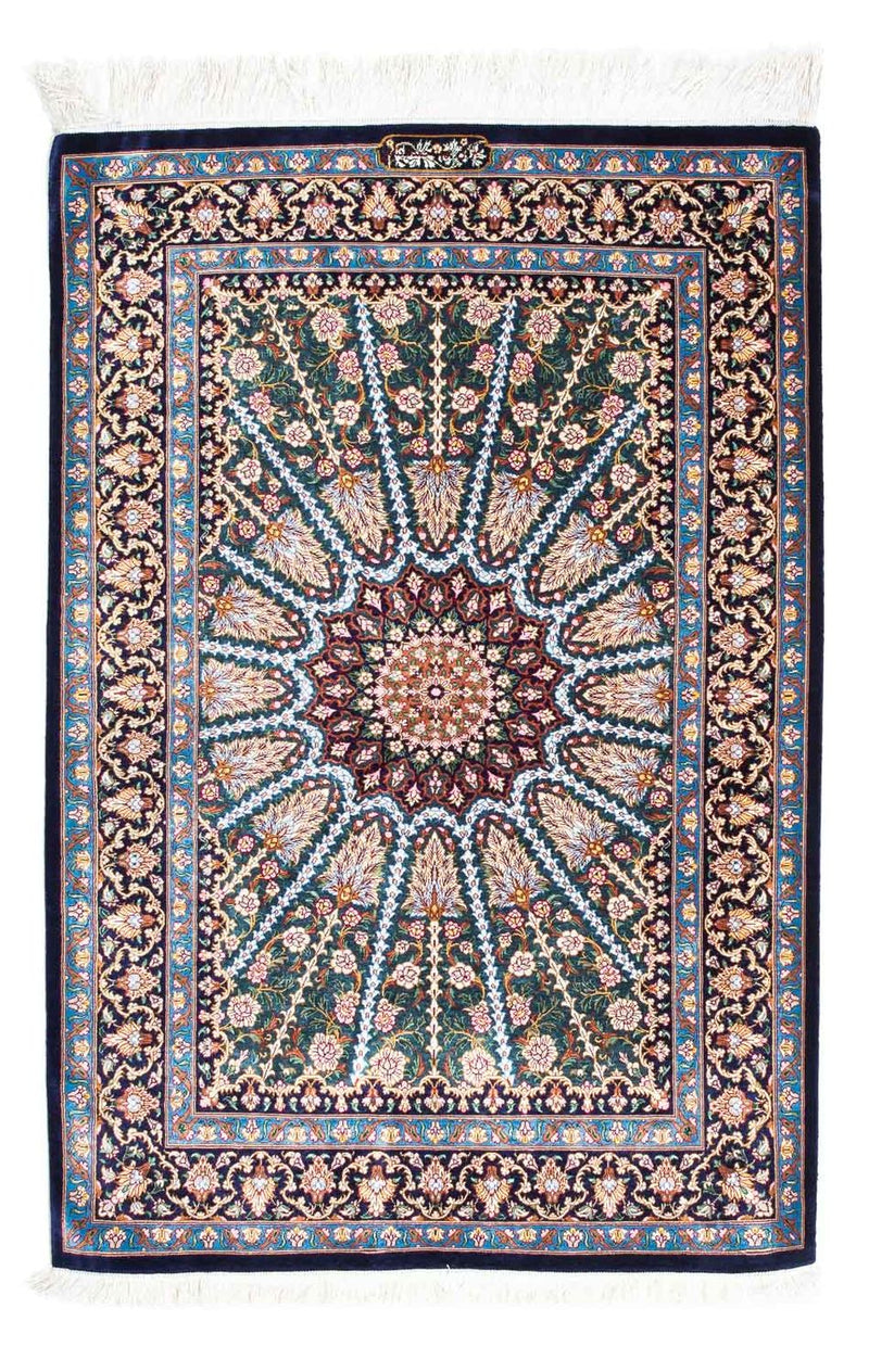 Perser Rug - Ghom - 121 x 81 cm - dark blue