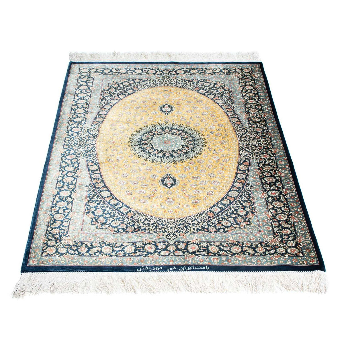 Perser Rug - Ghom - 118 x 78 cm - light blue