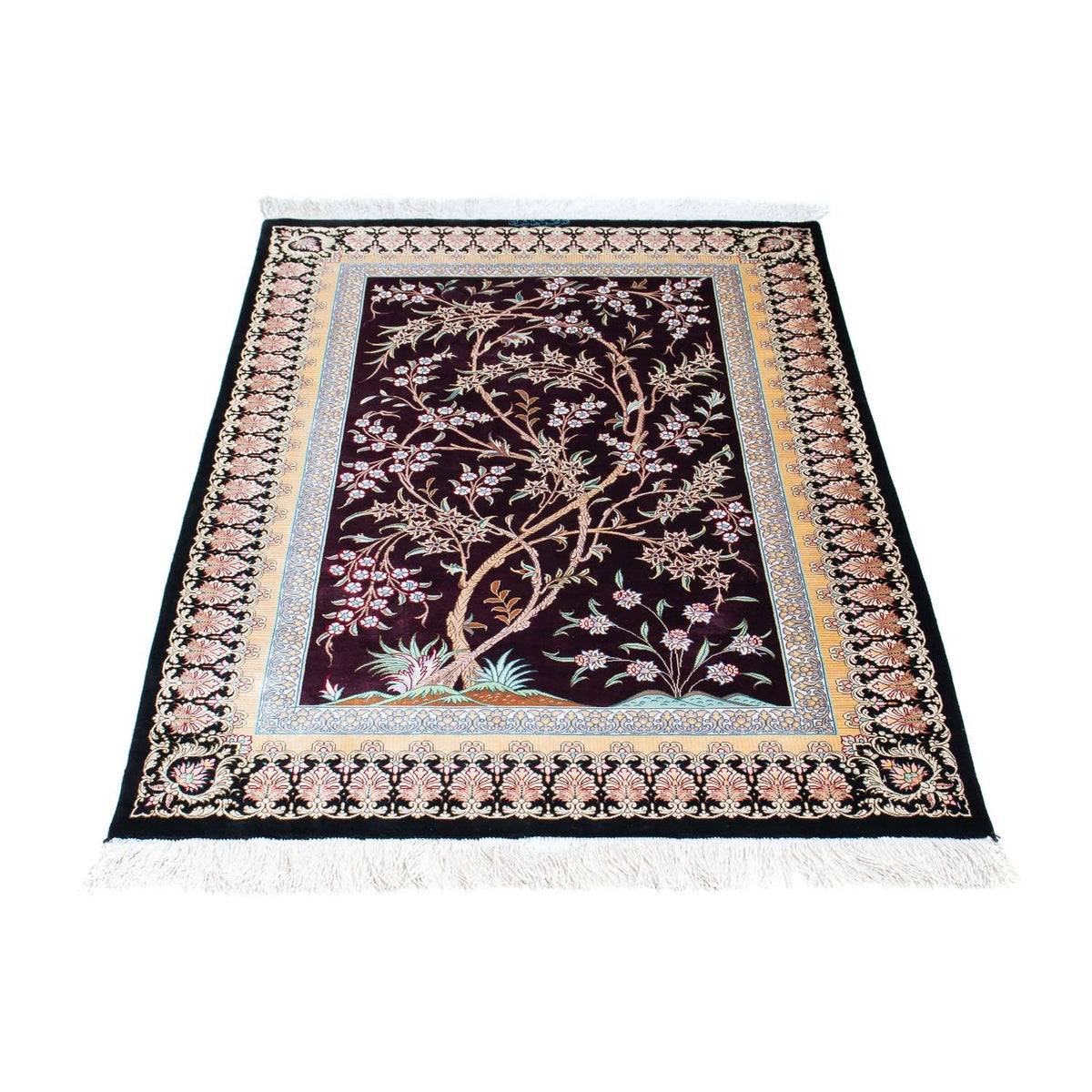 Perser Rug - Ghom - 123 x 79 cm - dark red
