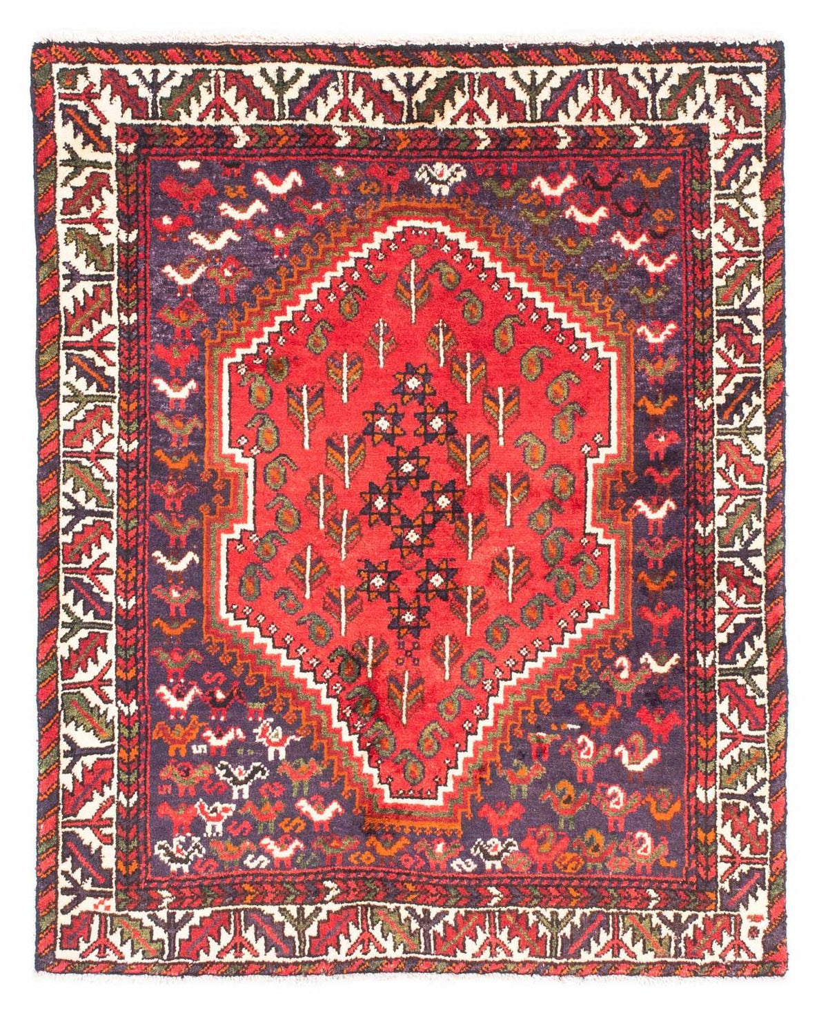 Perser Rug - Nomadic - 139 x 111 cm - dark red