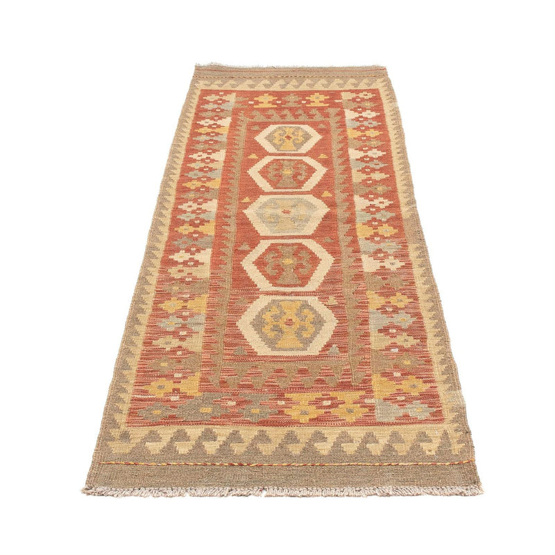 Runner Kelim Rug - Splash - 193 x 64 cm - rust