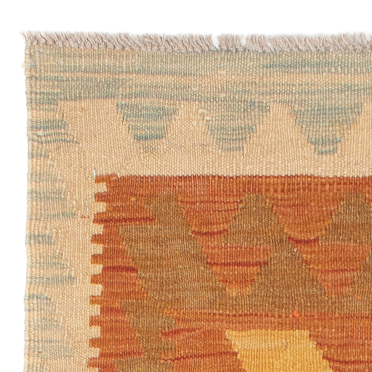 Runner Kelim Rug - Splash - 202 x 62 cm - rust