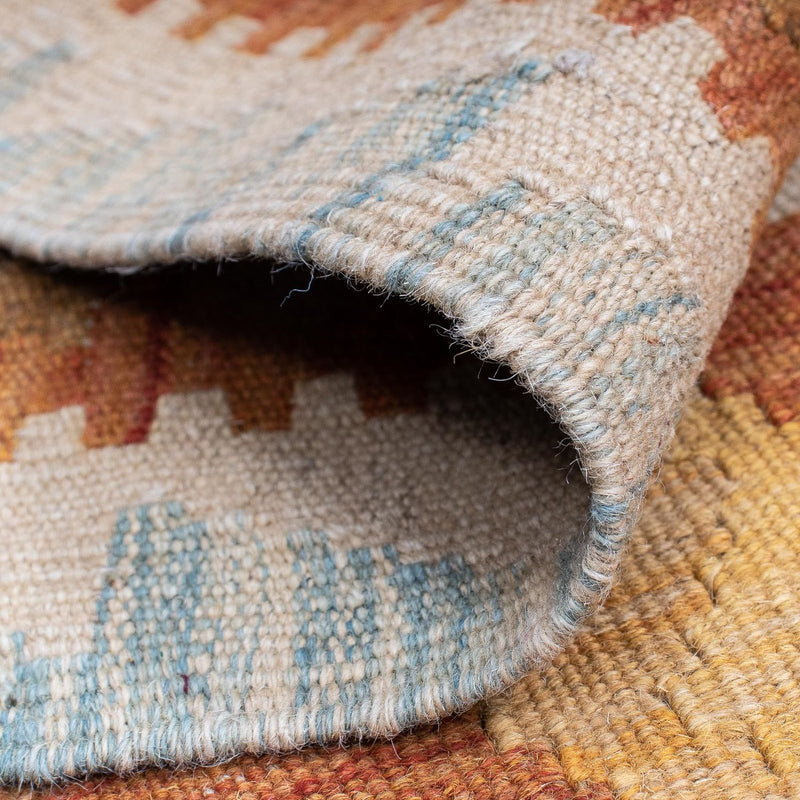 Runner Kelim Rug - Splash - 202 x 62 cm - rust