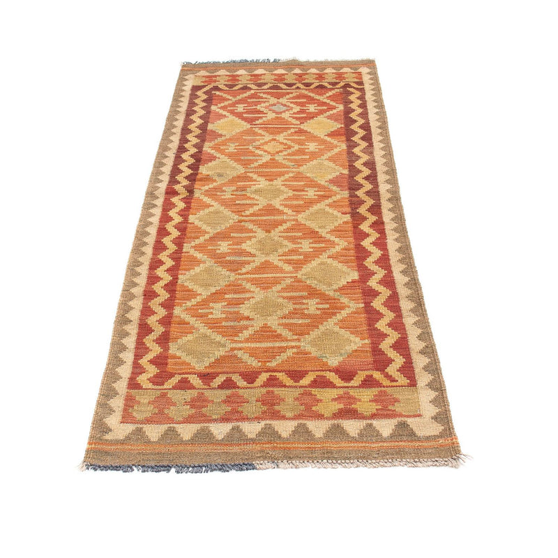 Runner Kelim Rug - Splash - 198 x 68 cm - rust