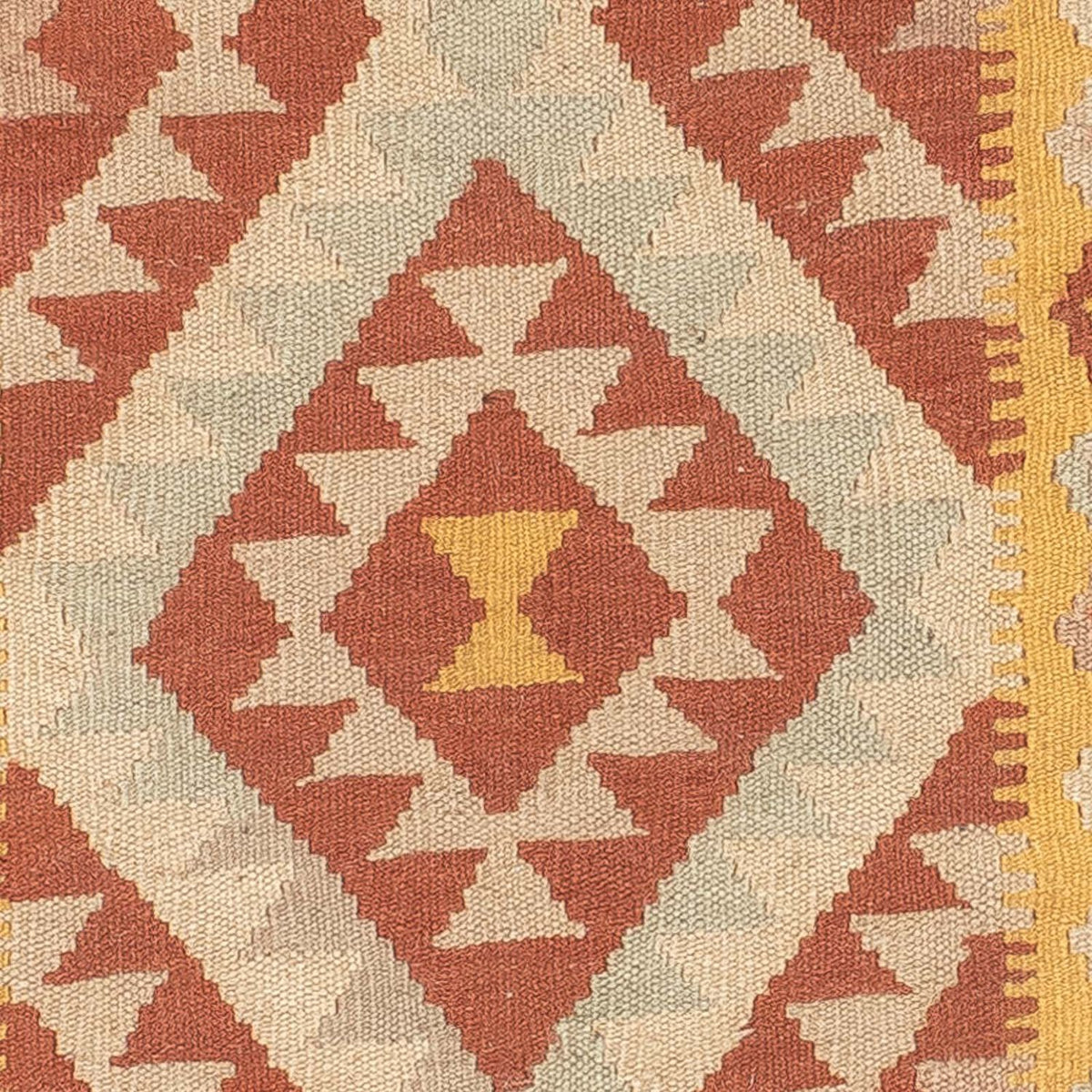 Runner Kelim Rug - Splash - 203 x 69 cm - rust