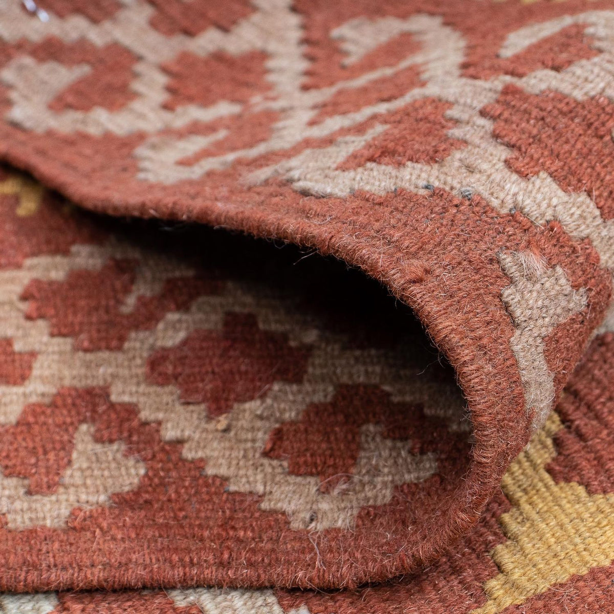 Runner Kelim Rug - Splash - 203 x 69 cm - rust