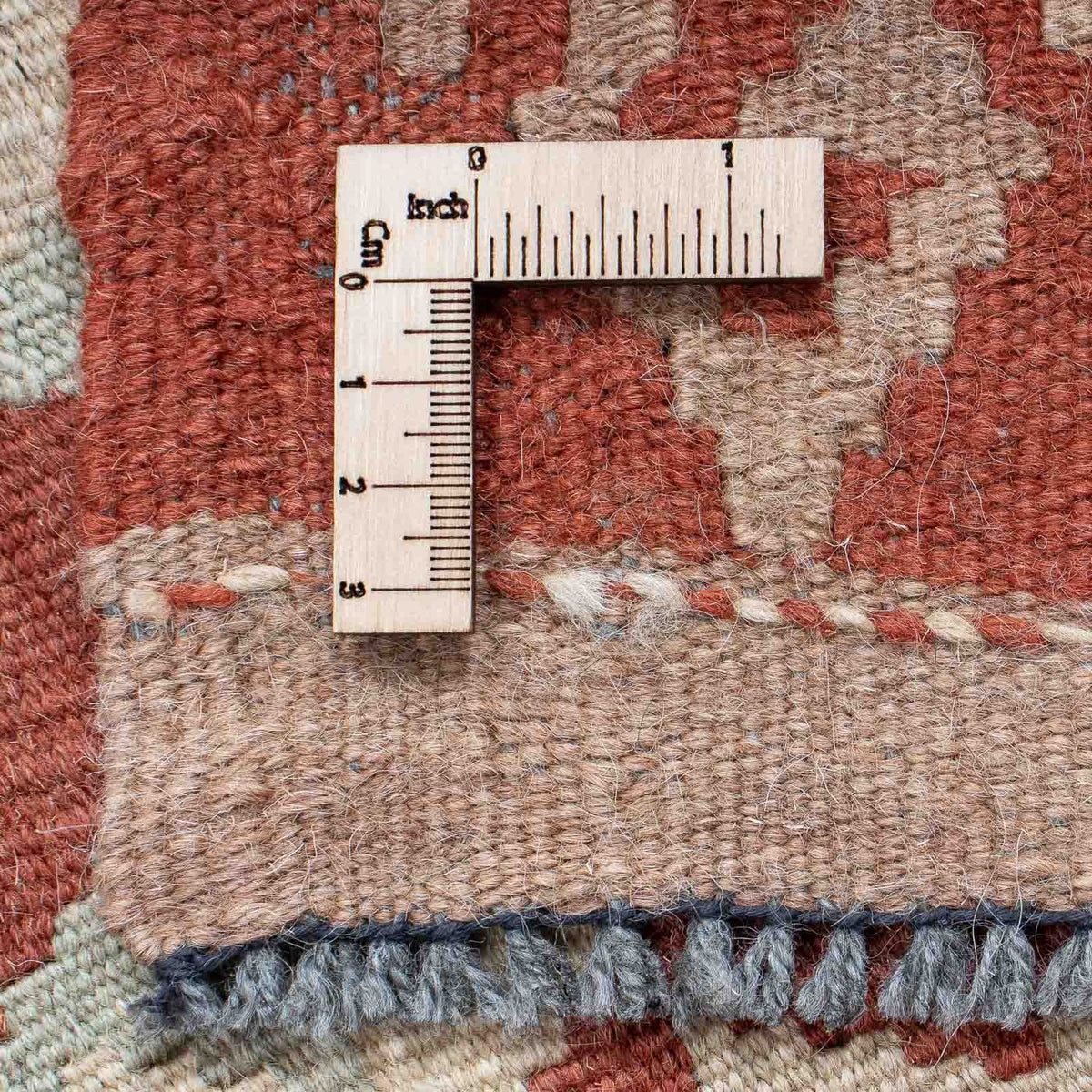 Runner Kelim Rug - Splash - 203 x 69 cm - rust