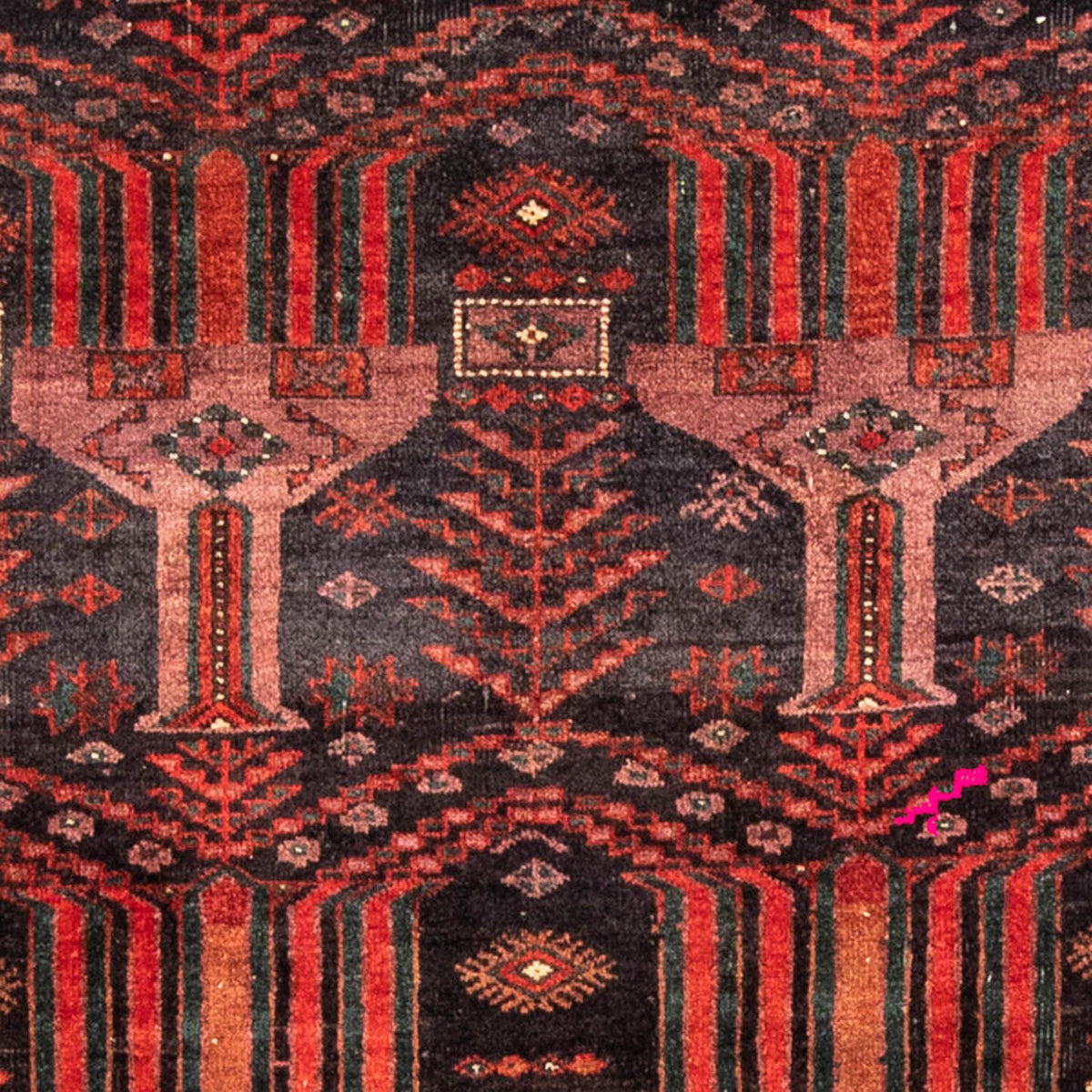 Runner Belutsch Rug - 228 x 114 cm - light red