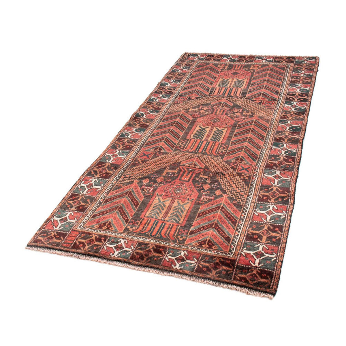 Runner Belutsch Rug - 205 x 100 cm - light red