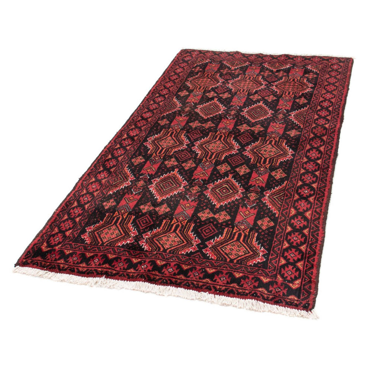 Runner Belutsch Rug - 182 x 100 cm - dark red