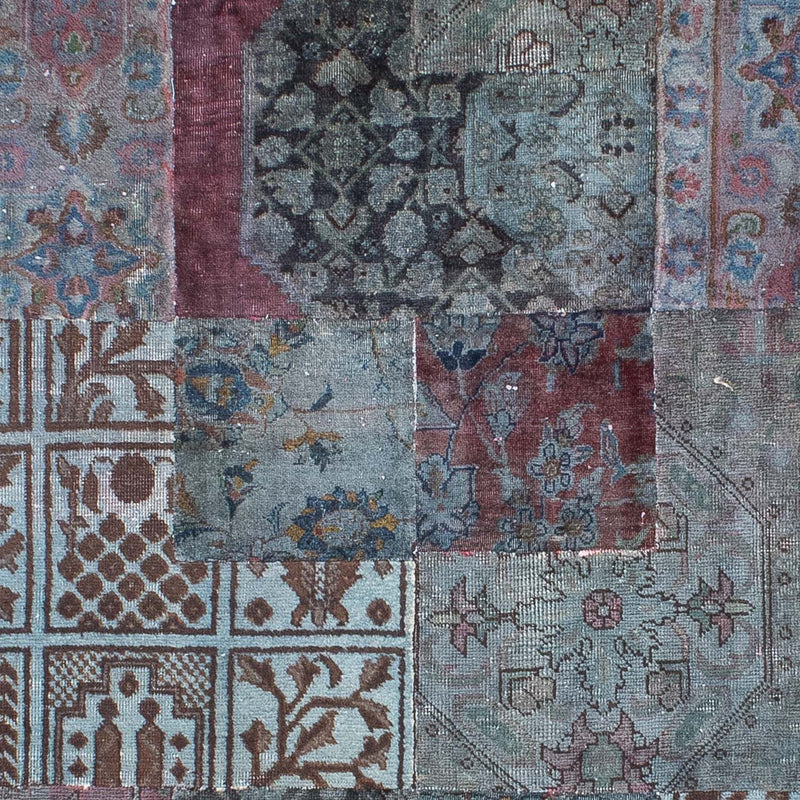 Patchwork Rug - 291 x 194 cm - blue