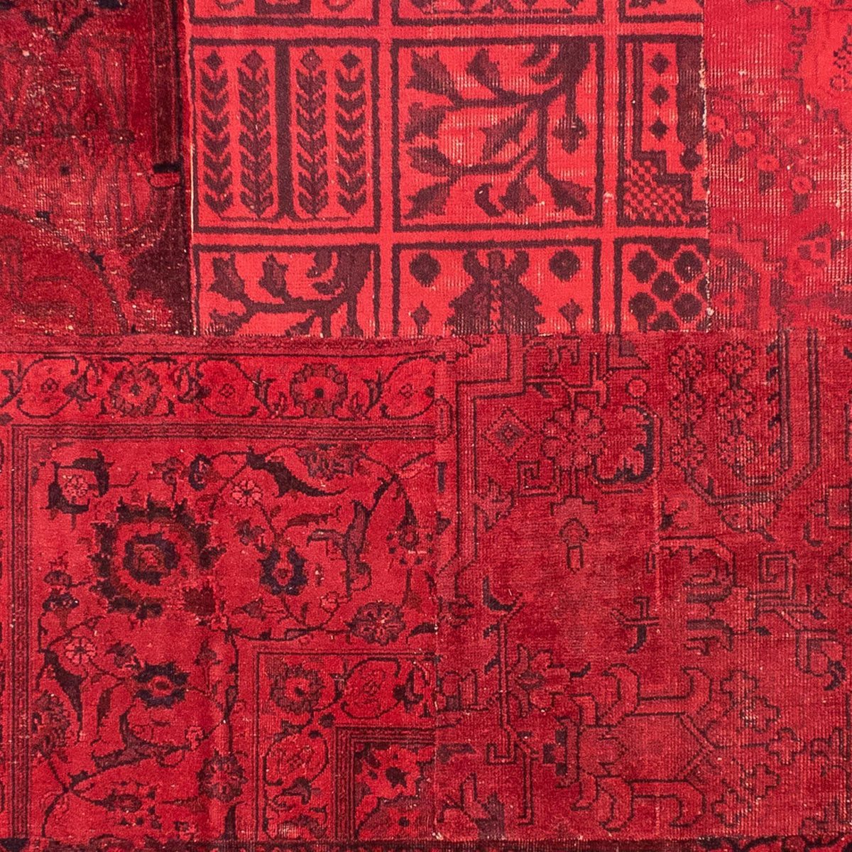 Patchwork Rug - 296 x 196 cm - dark red
