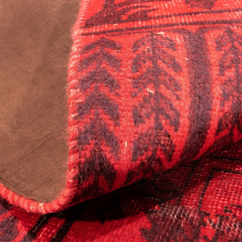 Patchwork Rug - 296 x 196 cm - dark red