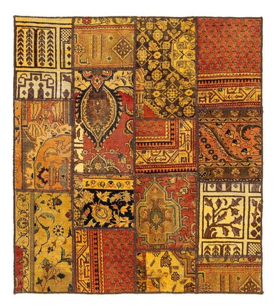 Patchwork Rug 142x151cm - Perserteppich Wollteppich