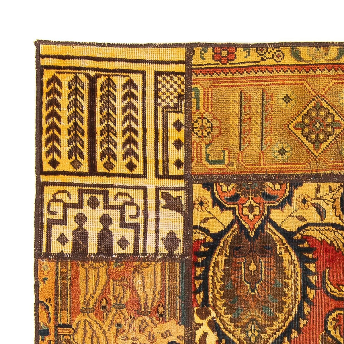 Patchwork Rug 142x151cm - Perserteppich Wollteppich