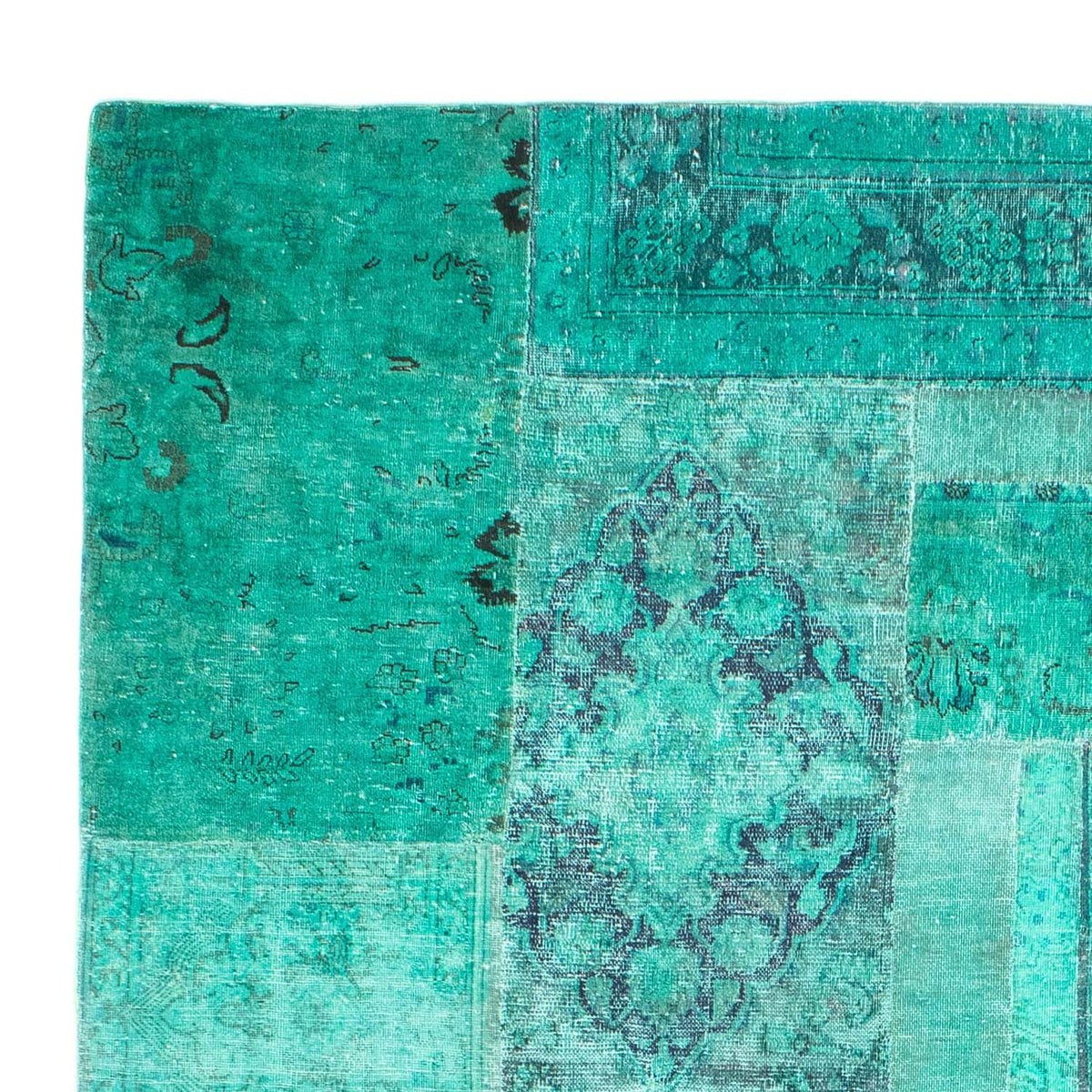 Patchwork Rug - 297 x 231 cm - turquoise