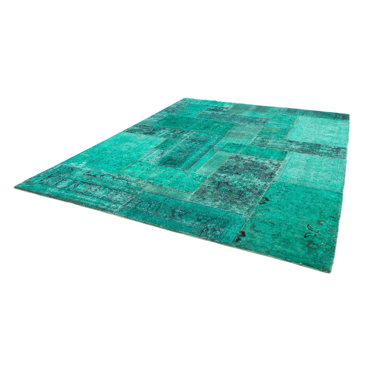 Patchwork Rug - 297 x 231 cm - turquoise