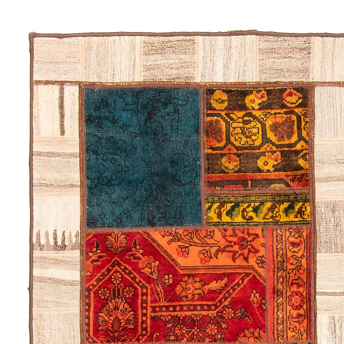 Patchwork Rug 161x221cm - Perserteppich Wollteppich