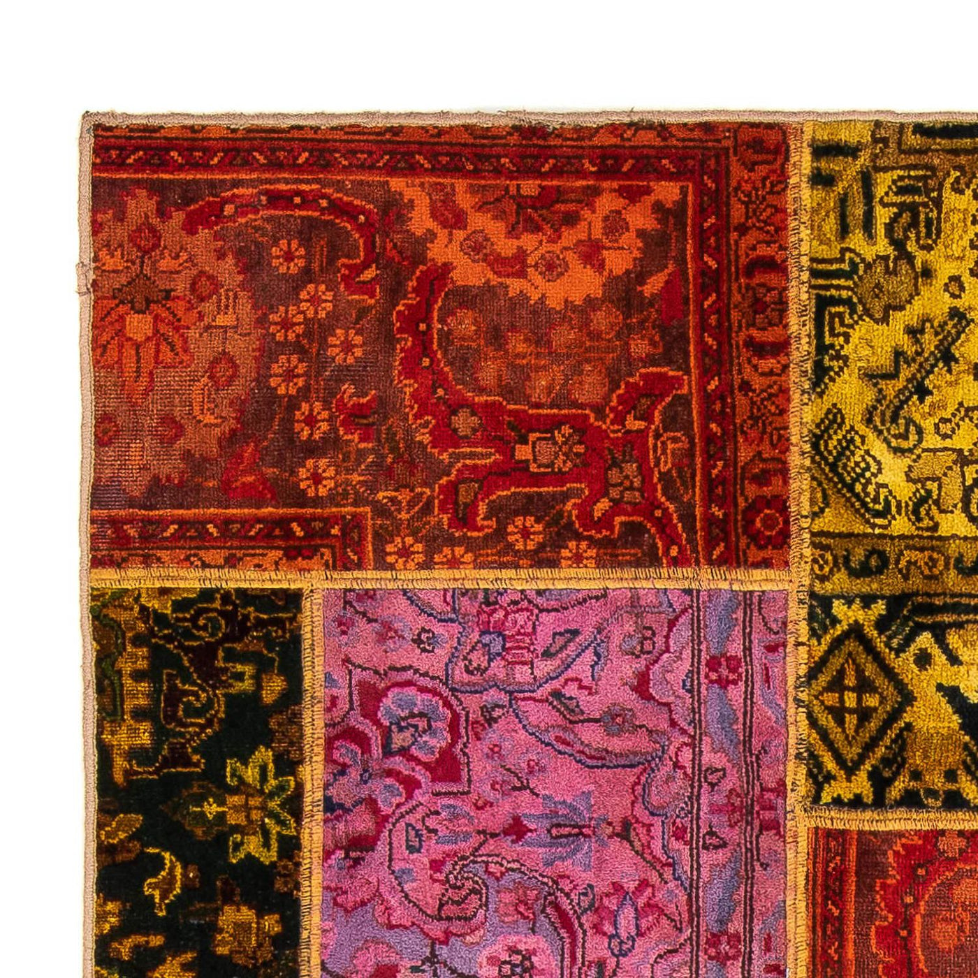 Patchwork Rug 198x137cm - Perserteppich Wollteppich