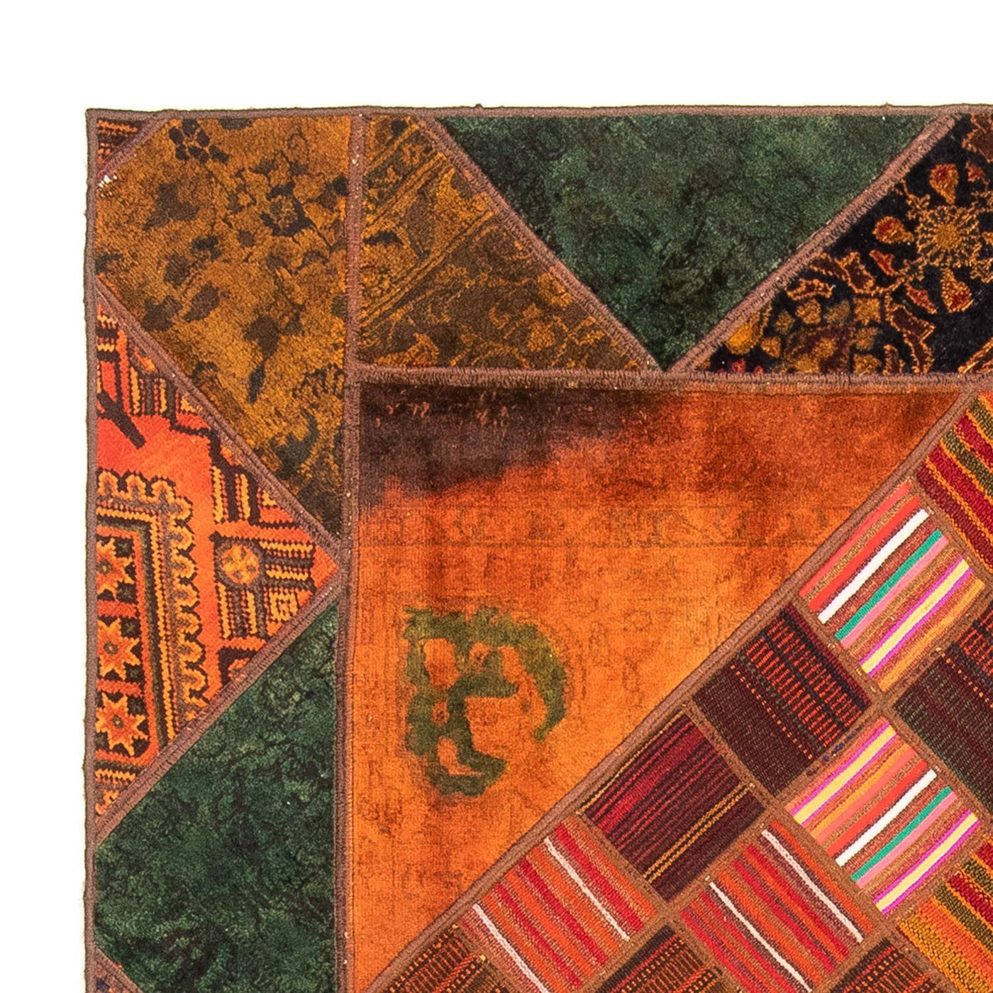Patchwork Rug 225x164cm - Perserteppich Wollteppich