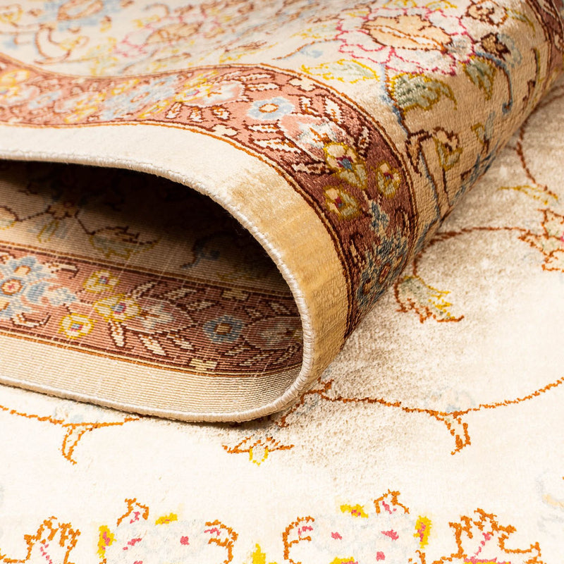 Silk Rug - Ghom Silk - Premium - 188 x 130 cm - beige