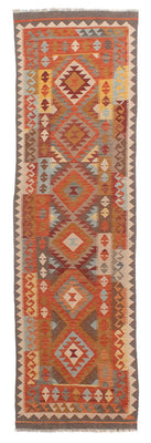 Runner Kelim Rug - Splash - 296 x 76 cm - light red