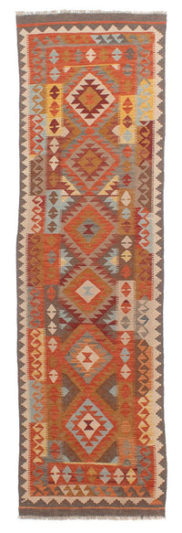 Runner Kelim Rug - Splash - 296 x 76 cm - light red