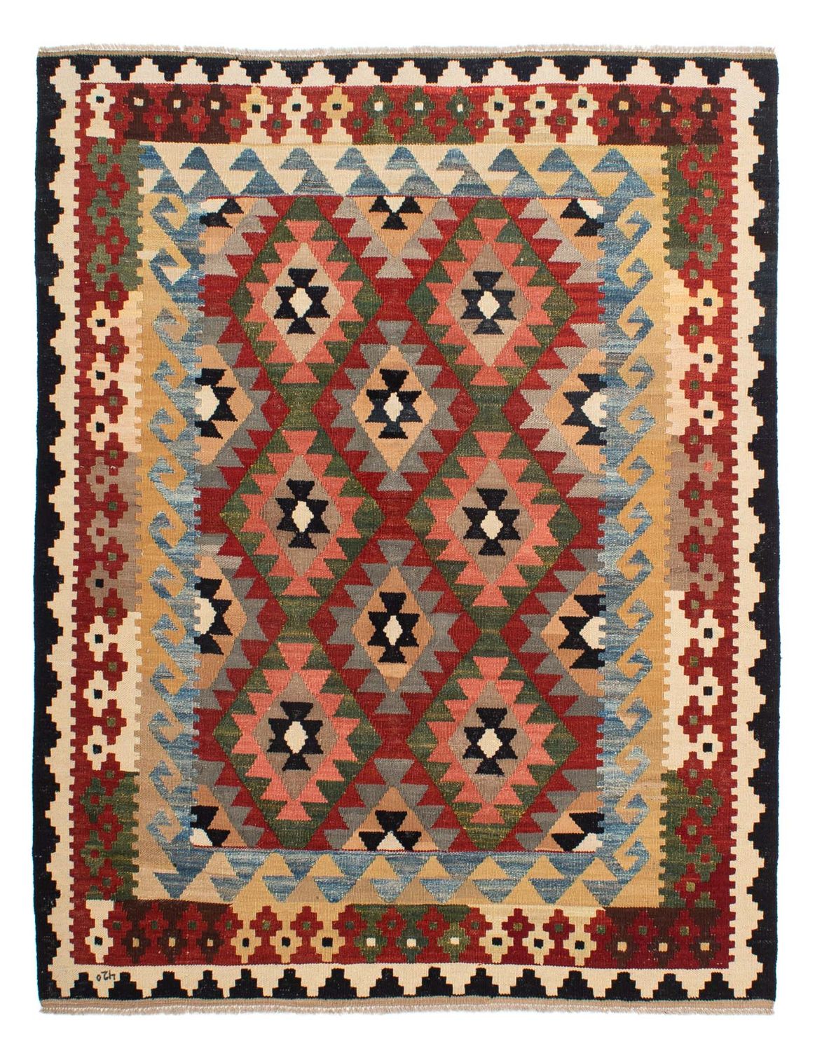 Kelim Rug - Splash - 201 x 162 cm - multicolored