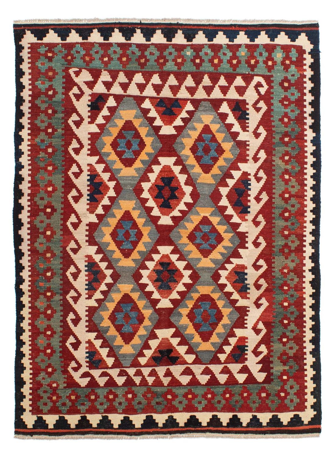 Kelim Rug - Splash - 203 x 147 cm - multicolored