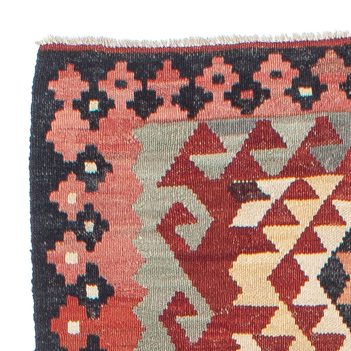 Runner Kelim Rug - Splash - 285 x 87 cm - light red